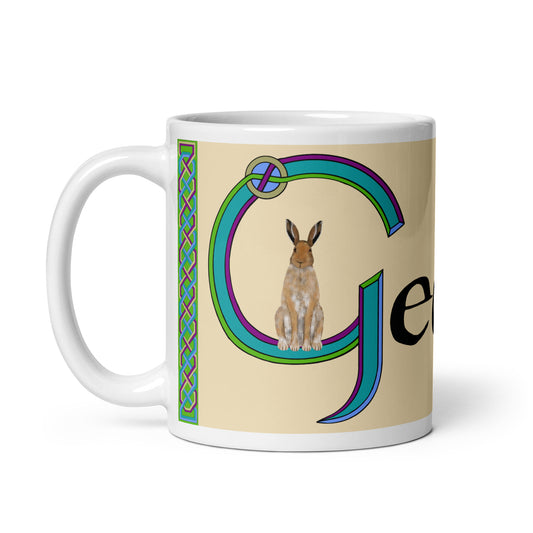 Gealán (Dawn) - Personalized white glossy mug with Irish name Gealán (Free Shipping)