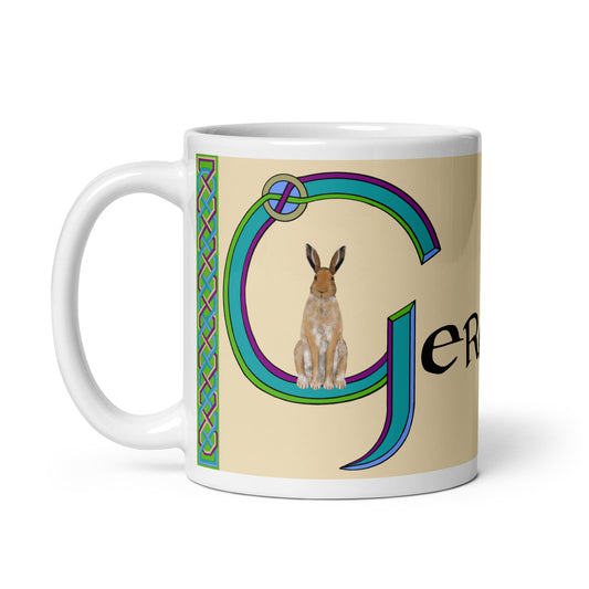 Geraroidín (Geraldine) - Personalized white glossy mug with Irish name Geraroidín (Free Shipping)