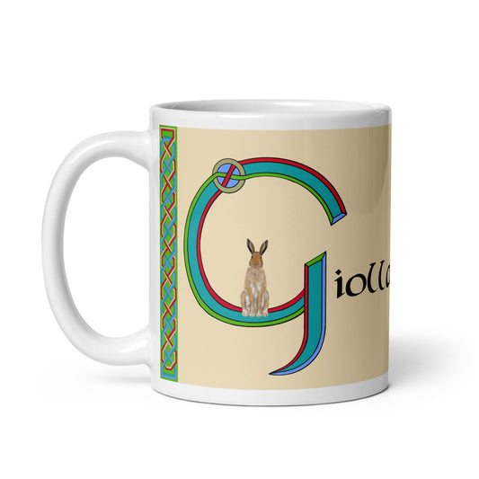 Giolla Chríst (Christian) - Personalized white glossy mug with Irish name Giolla Chríst (Free Shipping)