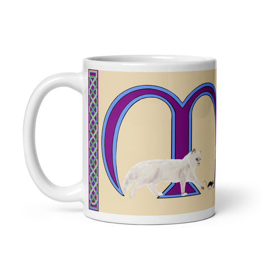 Méalainí (Melanie) - Personalized white glossy mug with Irish name Méalainí (Free Shipping)