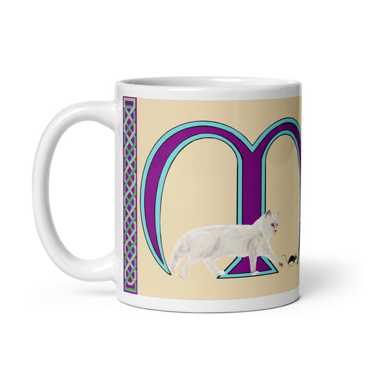 Meitheamh (June)  - Personalized white glossy mug with Irish name Meitheamh (Free Shipping)