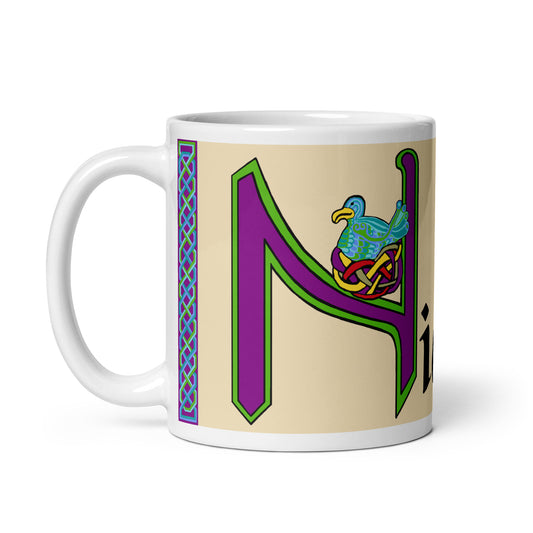 Niamh - Personalized white glossy mug with Irish name Niamh (Free Shipping)