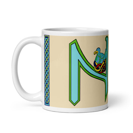 Nóe (Noah) - Personalized white glossy mug with Irish name Nóe (Free Shipping)