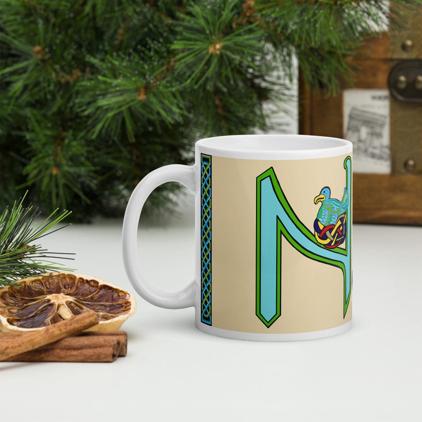 Nóe (Noah) - Personalized white glossy mug with Irish name Nóe (Free Shipping)