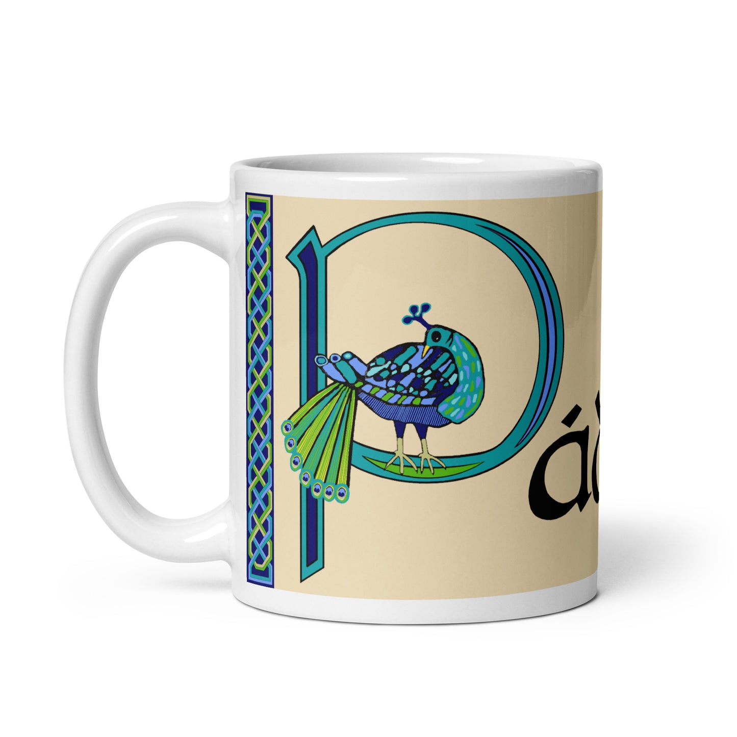 Pádraig (Patrick) - Personalized white glossy mug with Irish name Pádraig (Free Shipping)