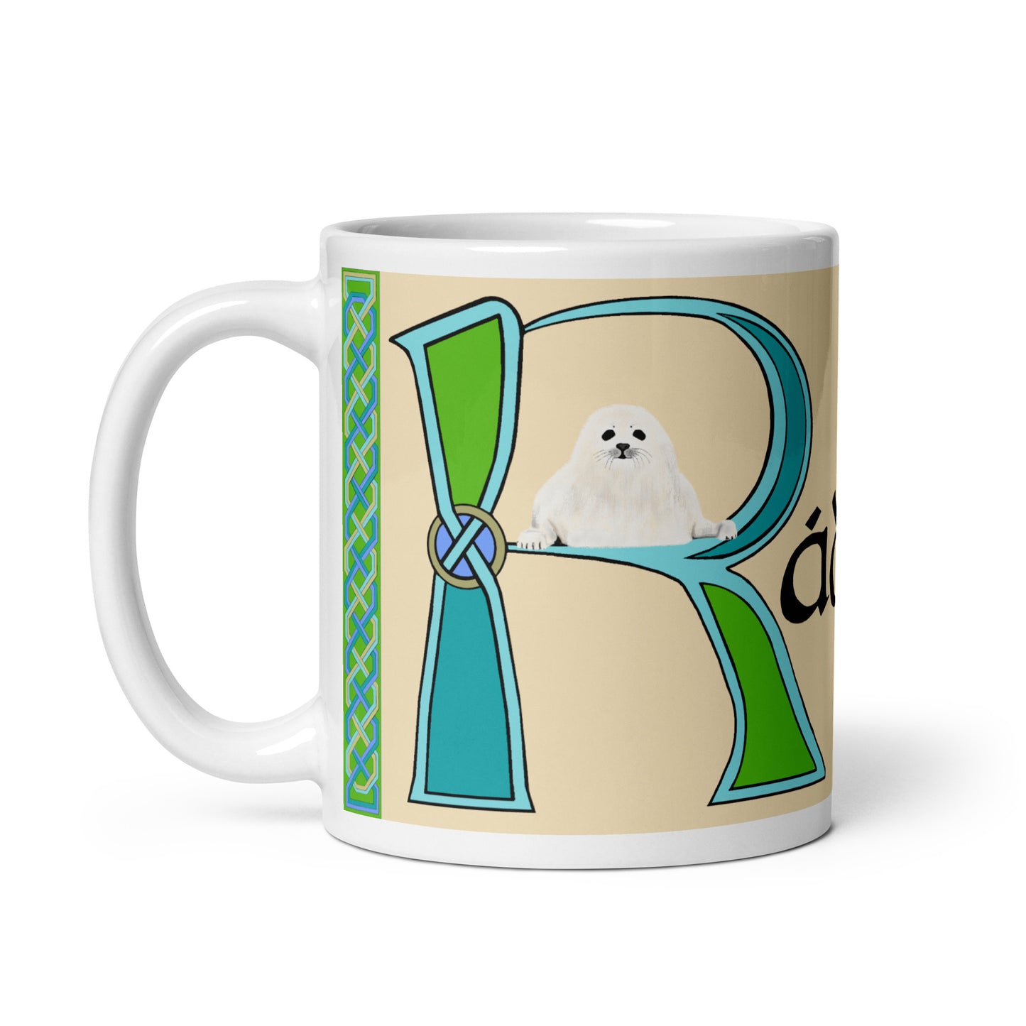 Rádhulbh (Ralph) - Personalized white glossy mug with Irish name Rádhulbh (Free Shipping)