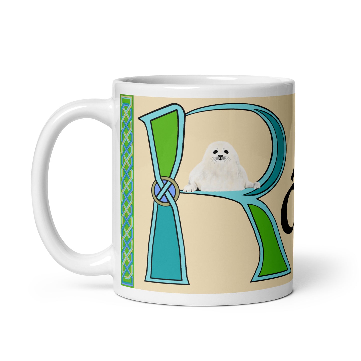 Rónán (Ronan) - Personalized white glossy mug with Irish name Rónán (Free Shipping)