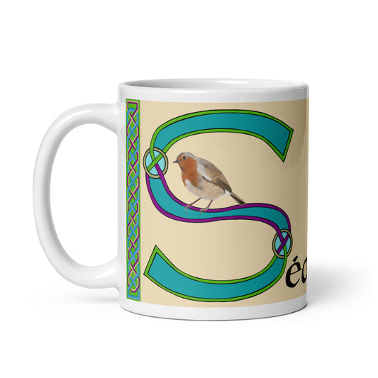 Séamaisíona (Jackie) - Personalized white glossy mug with Irish name Séamaisíona (Free Shipping)