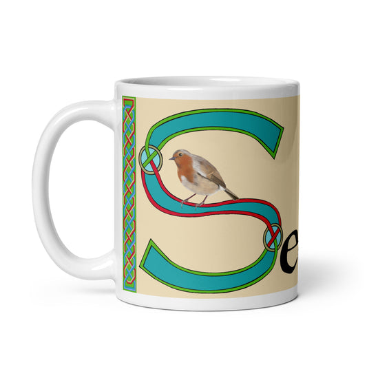 Seanán (Senan) - Personalized white glossy mug with Irish name Seanán (Free Shipping)