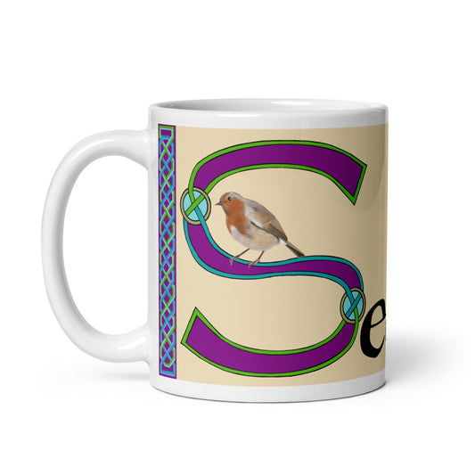 Seárón (Sharon) - Personalized white glossy mug with Irish name Seárón (Free Shipping)