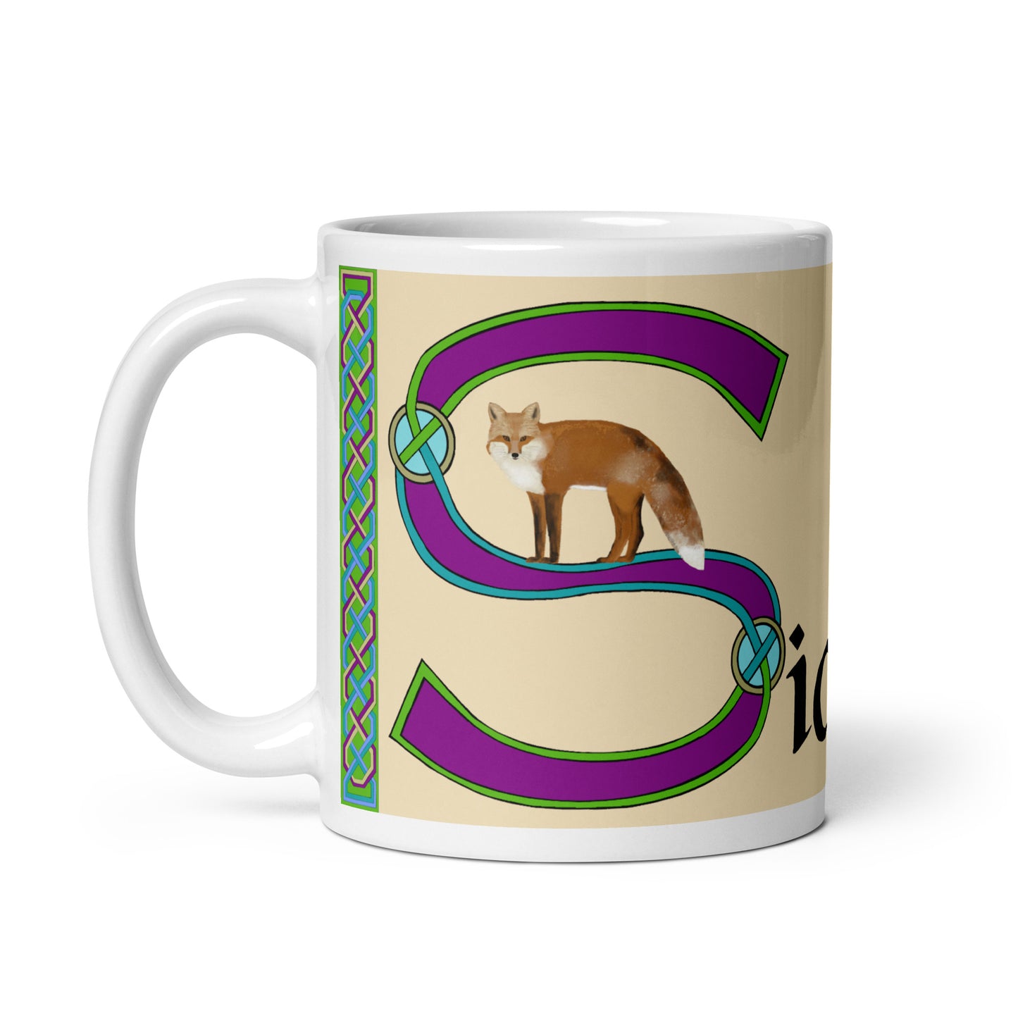 Sionainn (Shannon) - Personalized white glossy mug with Irish name Sionainn (Free Shipping)