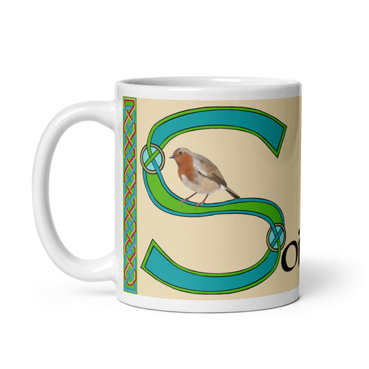 Soibáiste (Sebastian) - Personalized white glossy mug with Irish name Soibáiste (Free Shipping)