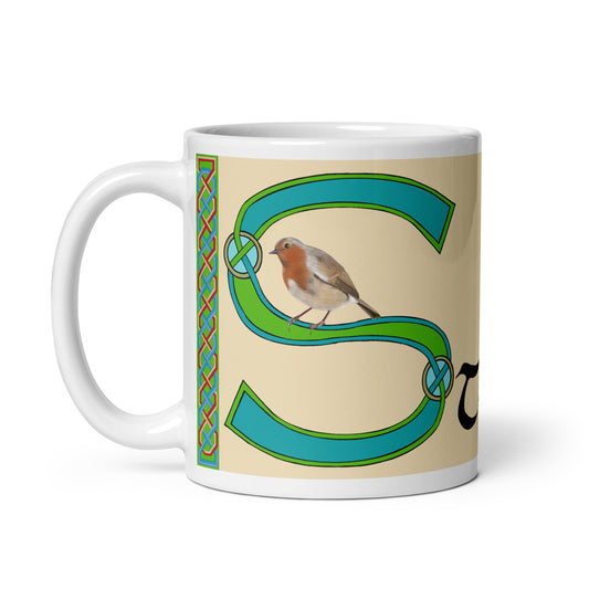 Stíofán (Stephen) - Personalized white glossy mug with Irish name Stíofán (Free Shipping)