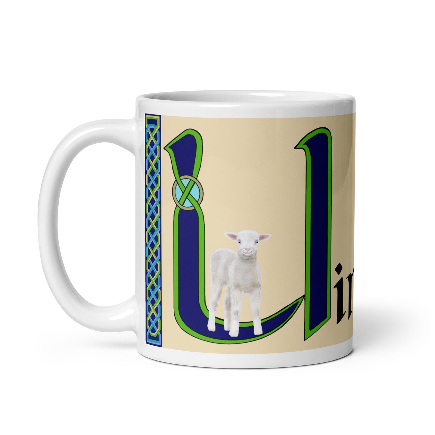 Uinsean (Vincent) - Personalized white glossy mug with Irish name Uinsean (Free Shipping)