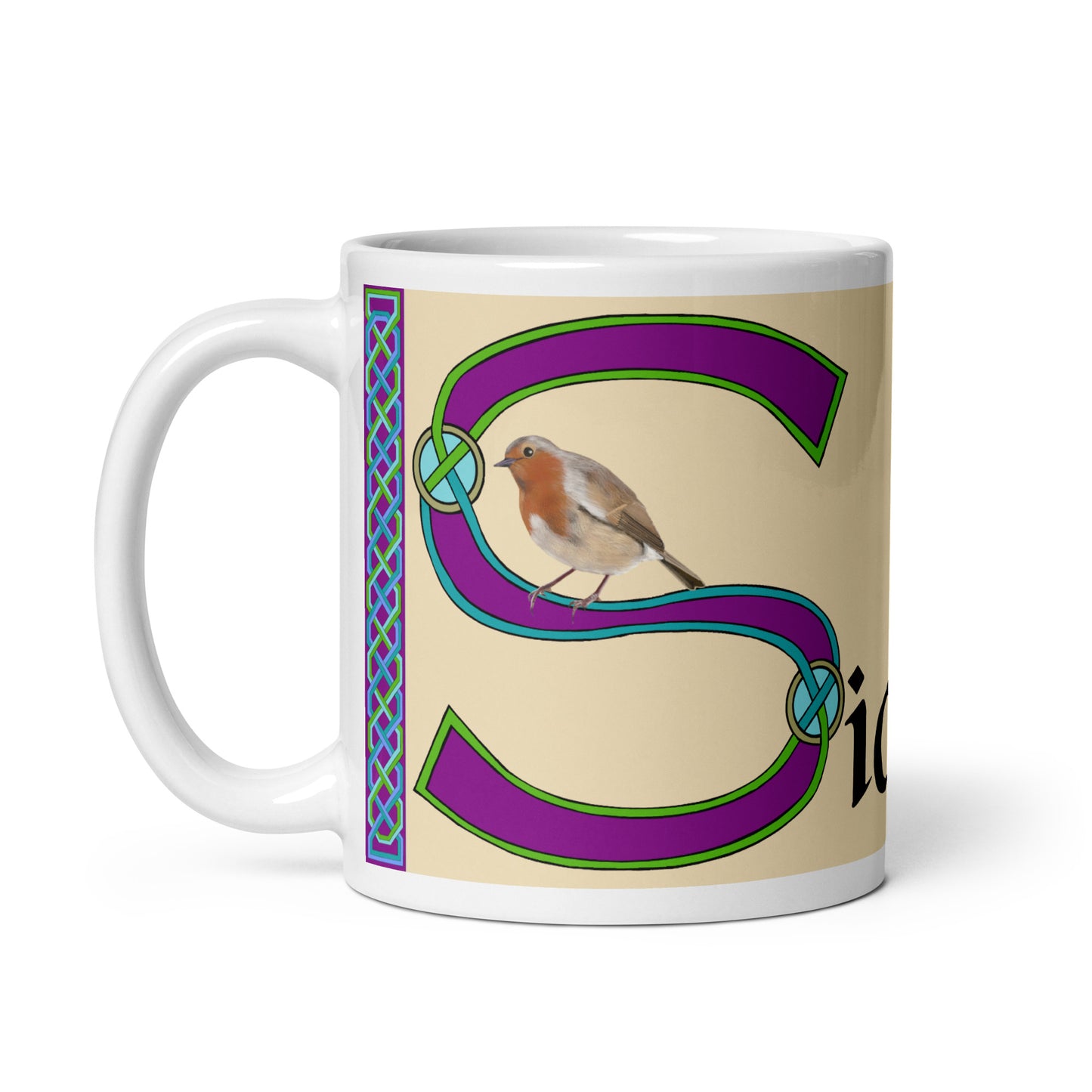 Siobhán (Hannah) - Personalized white glossy mug with Irish name Siobhán (Free Shipping)