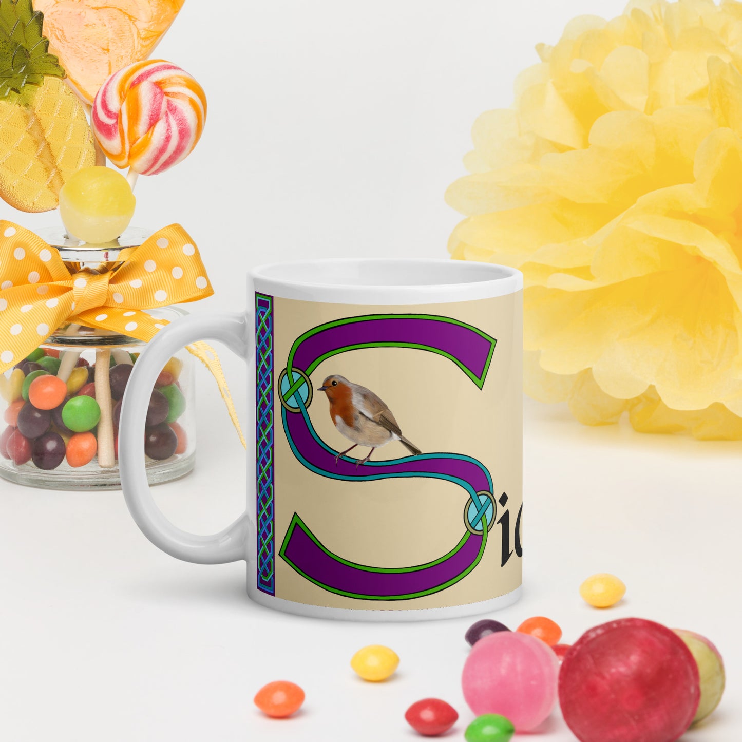 Siobhán (Hannah) - Personalized white glossy mug with Irish name Siobhán (Free Shipping)