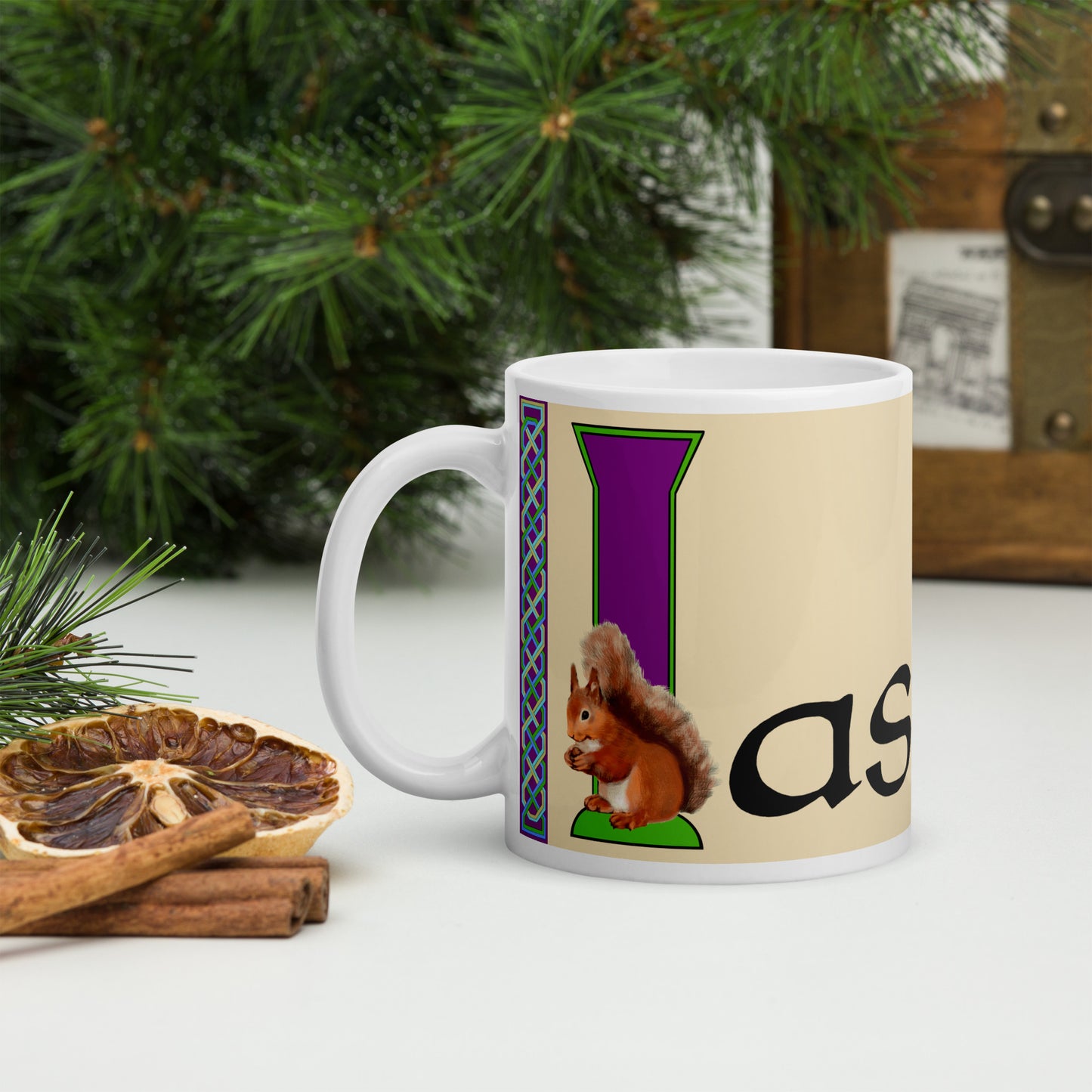 Iasaint (Jacinta)  - Personalized white glossy mug with Irish name Iasaint (Free Shipping)