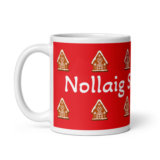 Nollaig Shona Duit (Happy Christmas) Irish Language White glossy mug (Free Shipping)