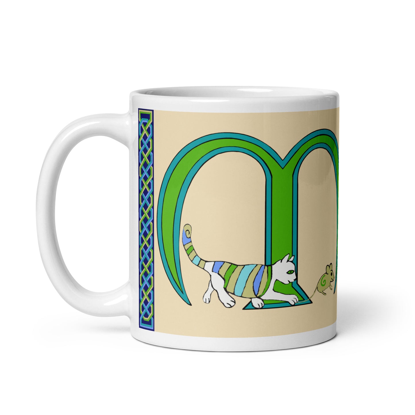 Malaicí (Malachy) - Personalized white glossy mug with Irish name Malaicí (Free Shipping)