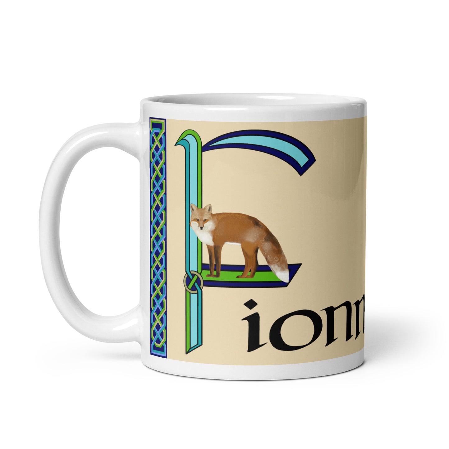 Fionnbharr (Finbar) - Personalized white glossy mug with Irish name Fionnbharr (Free Shipping)