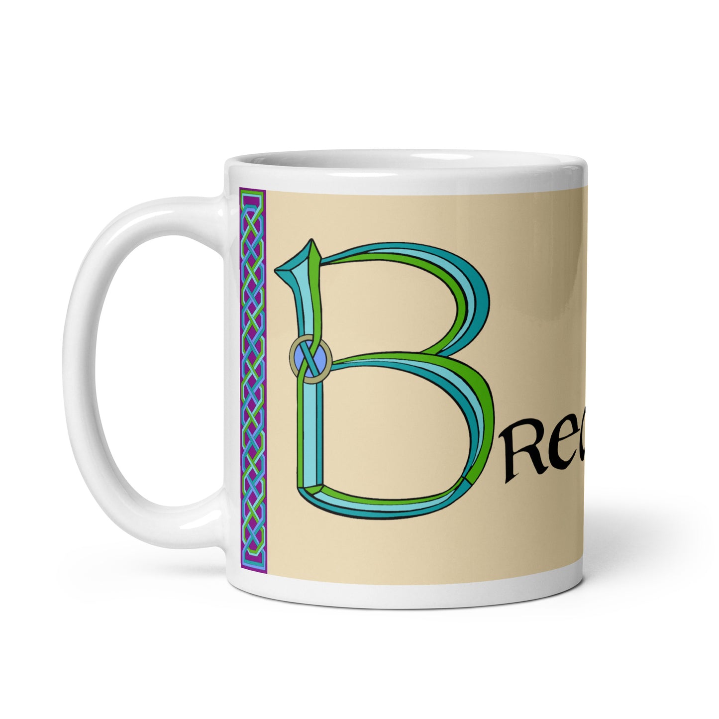 Breathnach (Walsh) - Personalized white glossy mug with Irish surname Breathnach (Free Shipping)