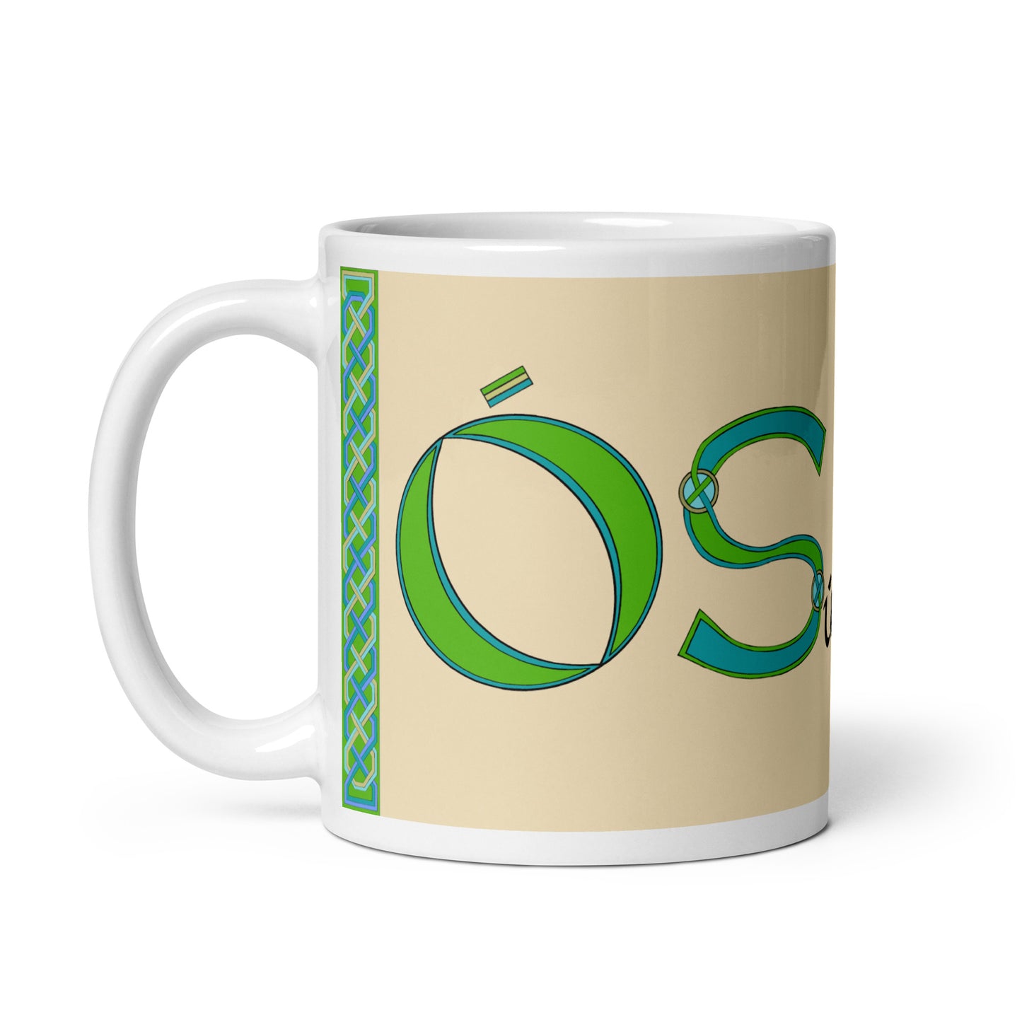 Ó Súilleabháin (O'Sullivan) - Personalized white glossy mug with Irish surname Ó Súilleabháin (Free Shipping)