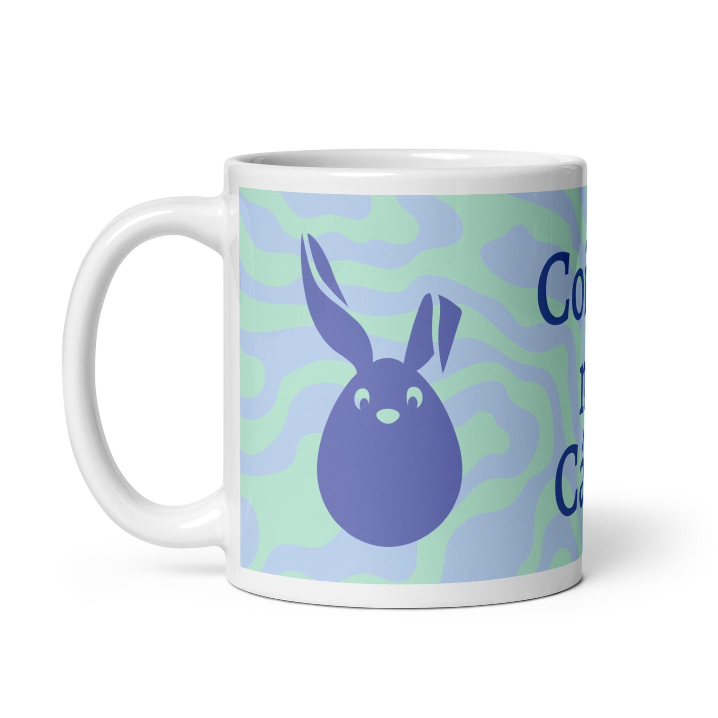 Coinín na Cásca (Easter Bunny) - Irish Language Easter White Glossy Mug (Free Shipping)