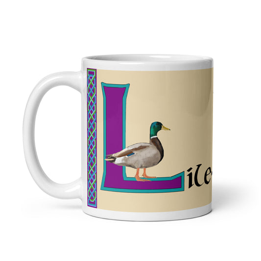 Líle-Róis (Lily-Rose) - Personalized white glossy mug with Irish name Líle-Róis (Free Shipping)