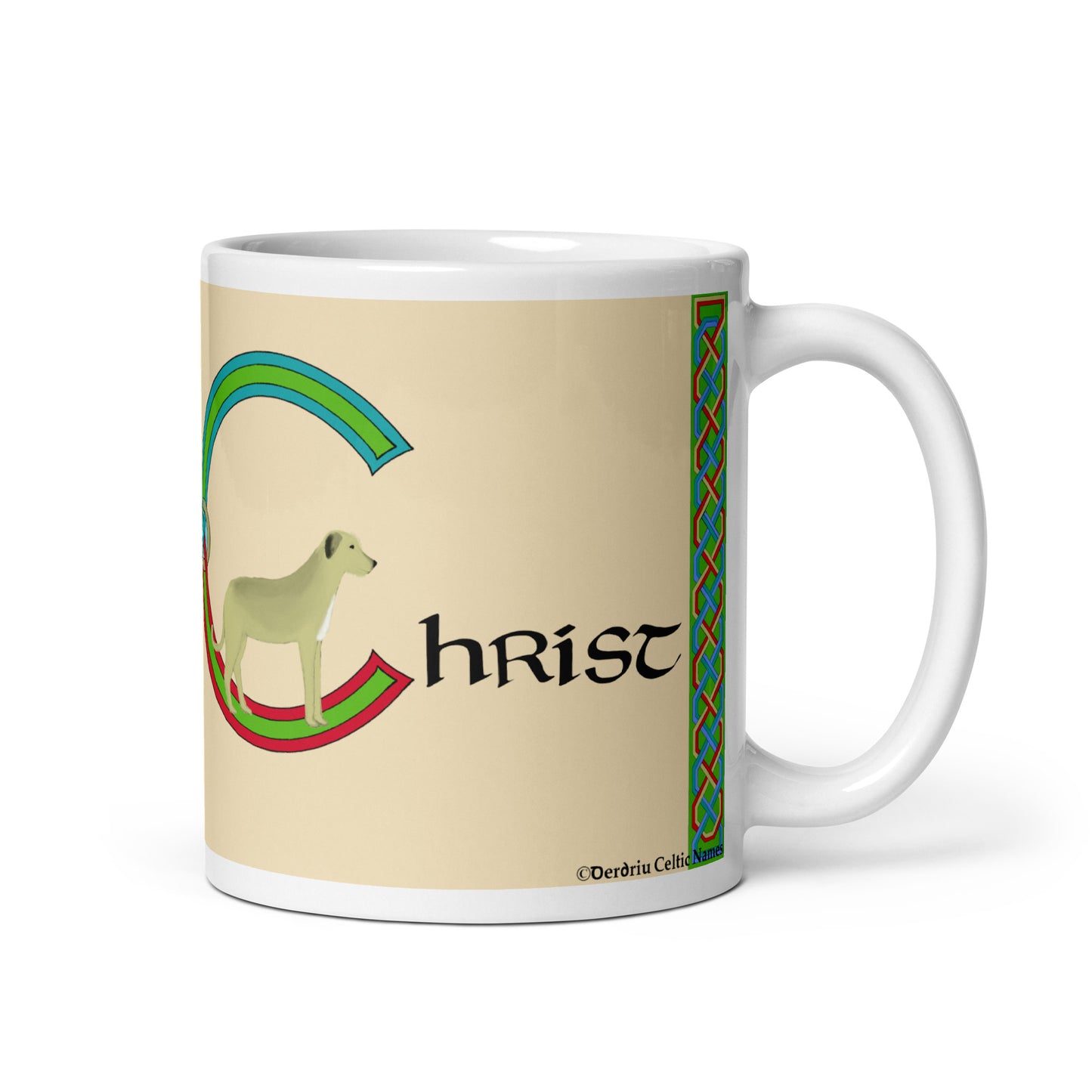 Giolla Chríst (Christian) - Personalized white glossy mug with Irish name Giolla Chríst (Free Shipping)