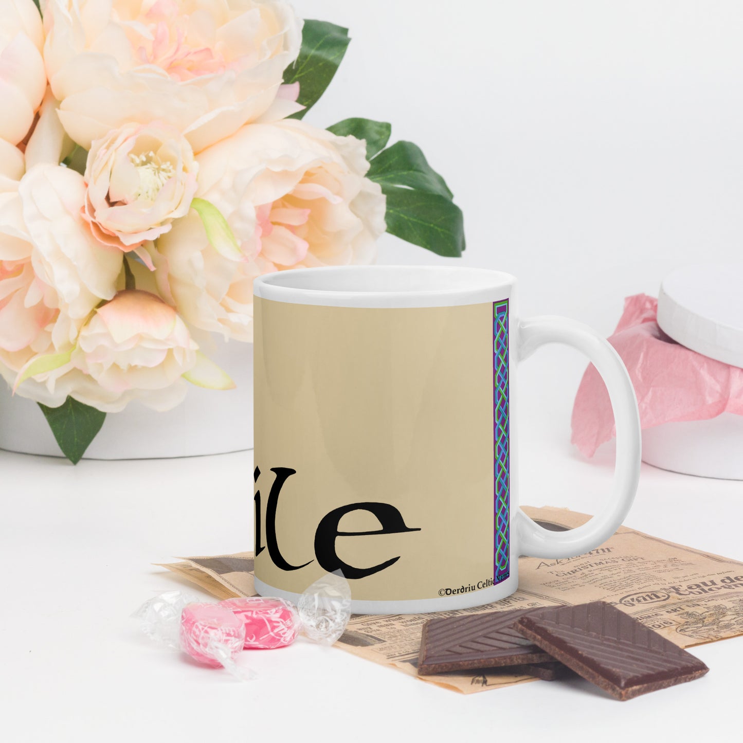 Síle (Julia) - Personalized white glossy mug with Irish name Síle (Free Shipping)