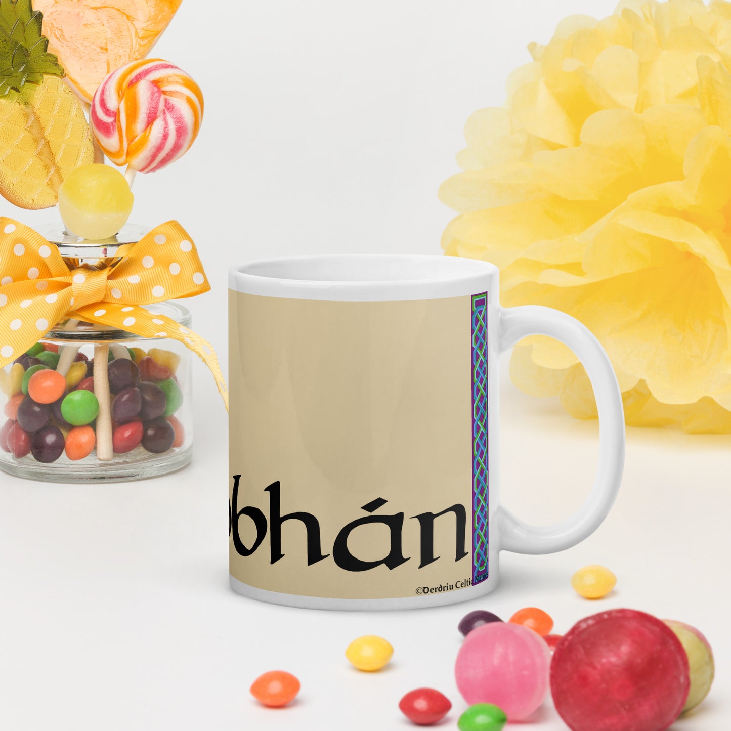 Siobhán (Hannah) - Personalized white glossy mug with Irish name Siobhán (Free Shipping)