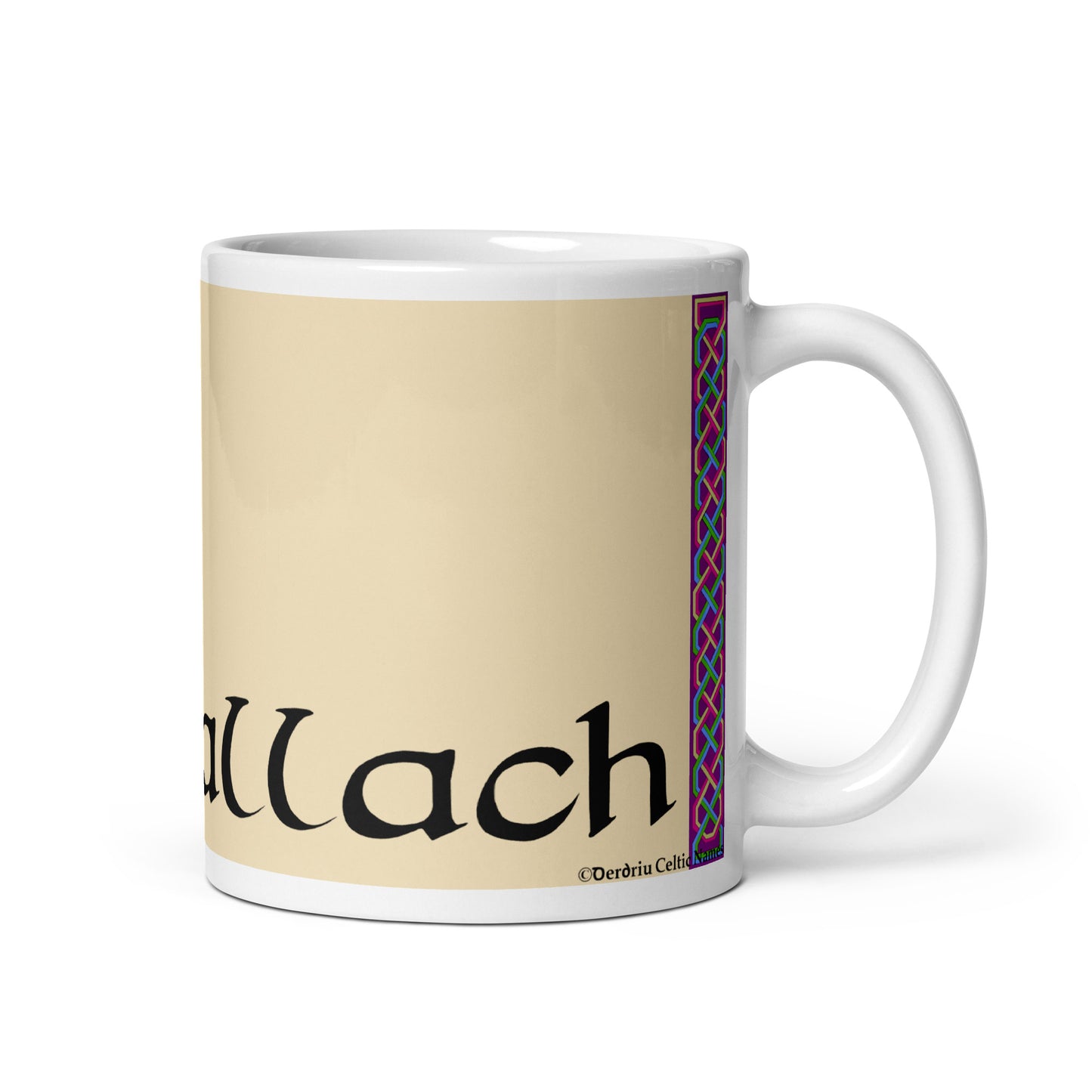 Ceallach (Kelly) Irish Language Personalized White Glossy Mug (Dog Design) (Free Shipping)