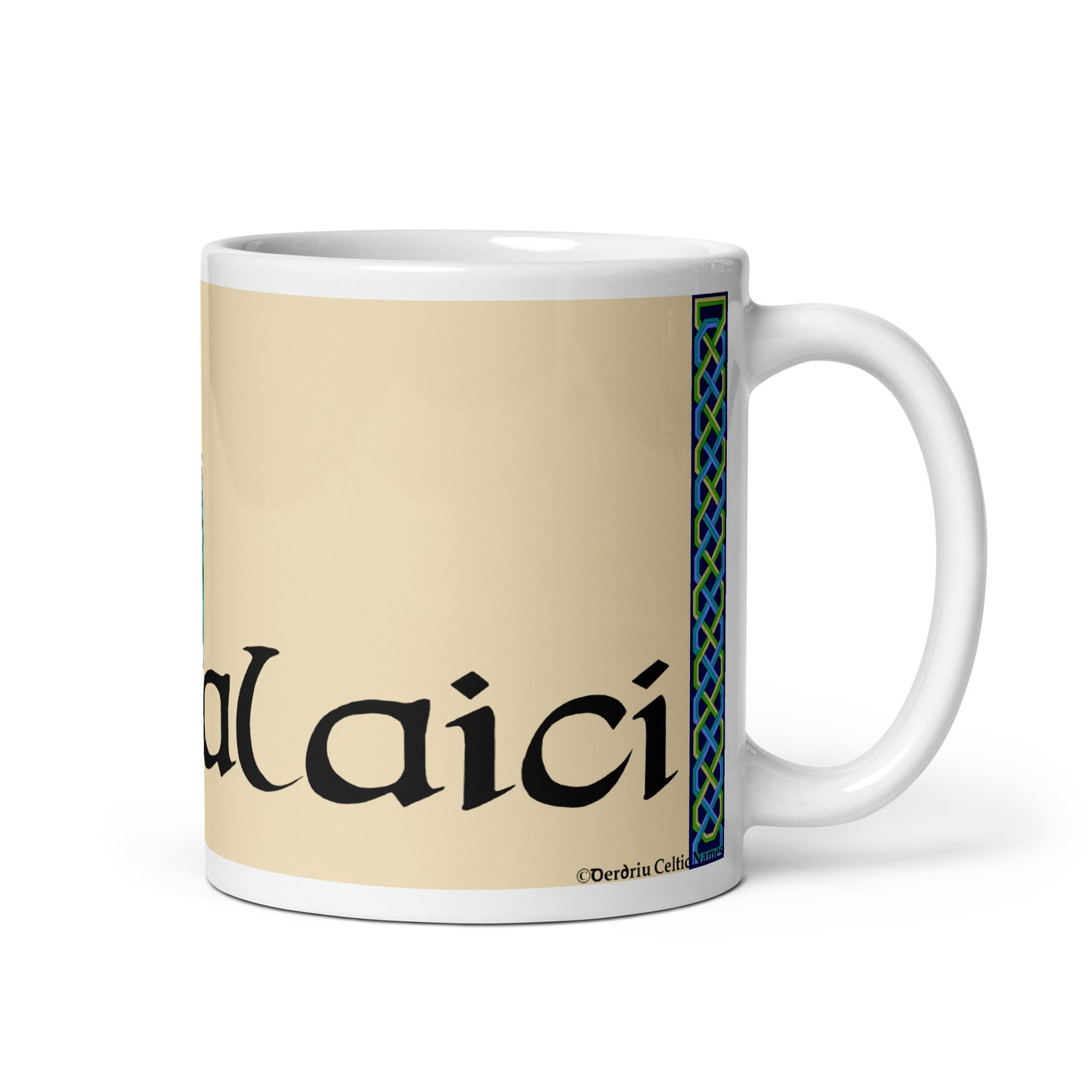 Malaicí (Malachy) - Personalized white glossy mug with Irish name Malaicí (Free Shipping)