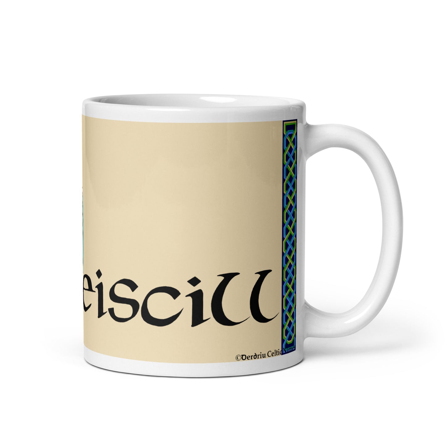 Meiscill (Max) - Personalized white glossy mug with Irish name Meiscill (Free Shipping)