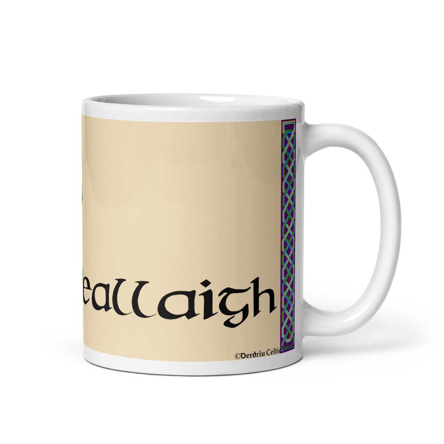 Ó Ceallaigh (Kelly) - Personalized white glossy mug with Irish surname Ó Ceallaigh (Free Shipping)