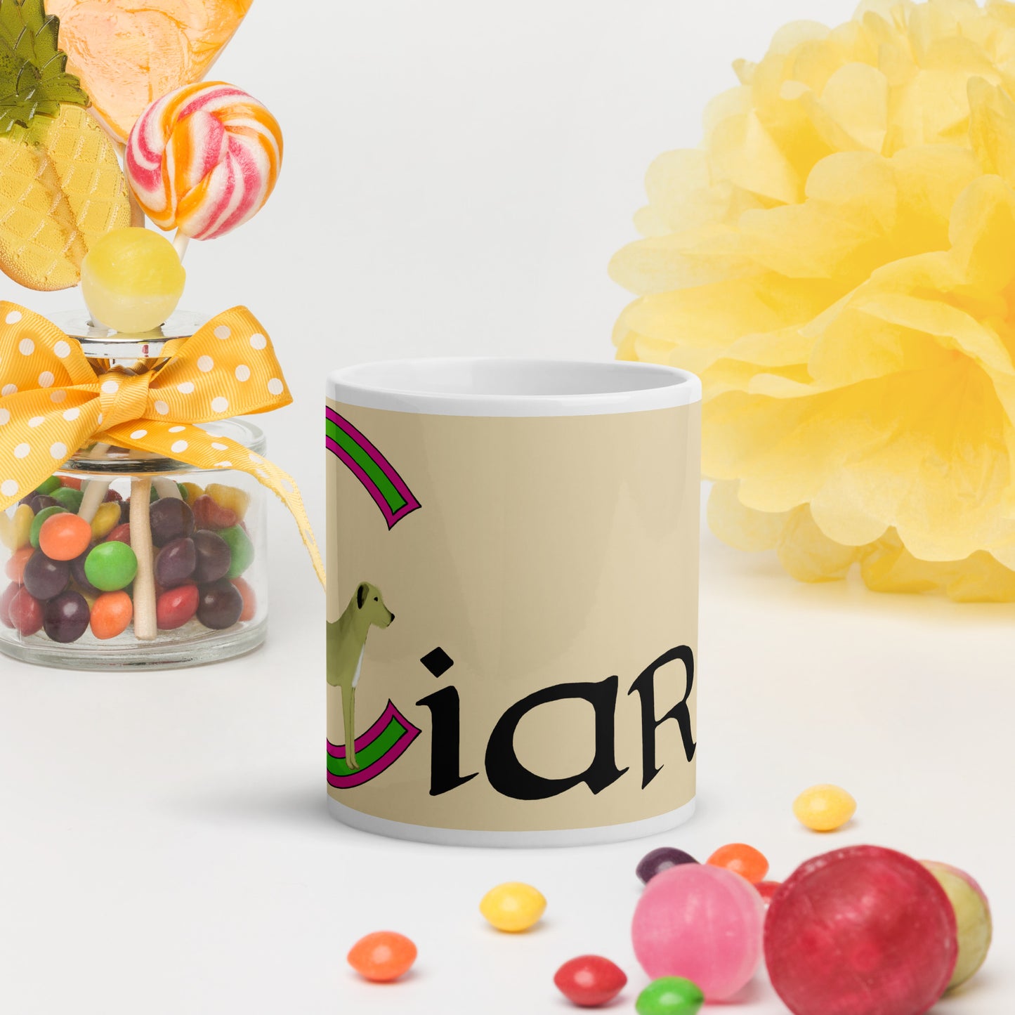 Ciara (Keira) - Personalized white glossy mug with Irish name Ciara (Free Shipping)