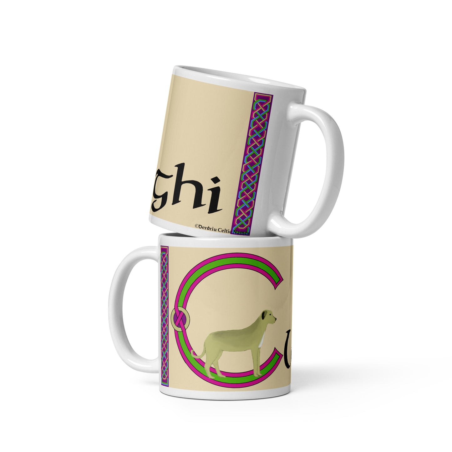 Clóighi (Chloe) - Personalized white glossy mug with Irish name Clóighi (Free Shipping)