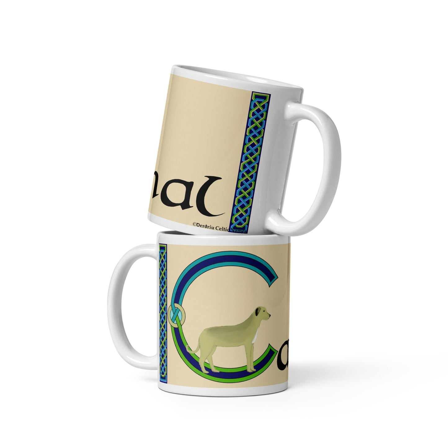 Cathal (Charles) - Personalized white glossy mug with Irish name Cathal (Free Shipping)