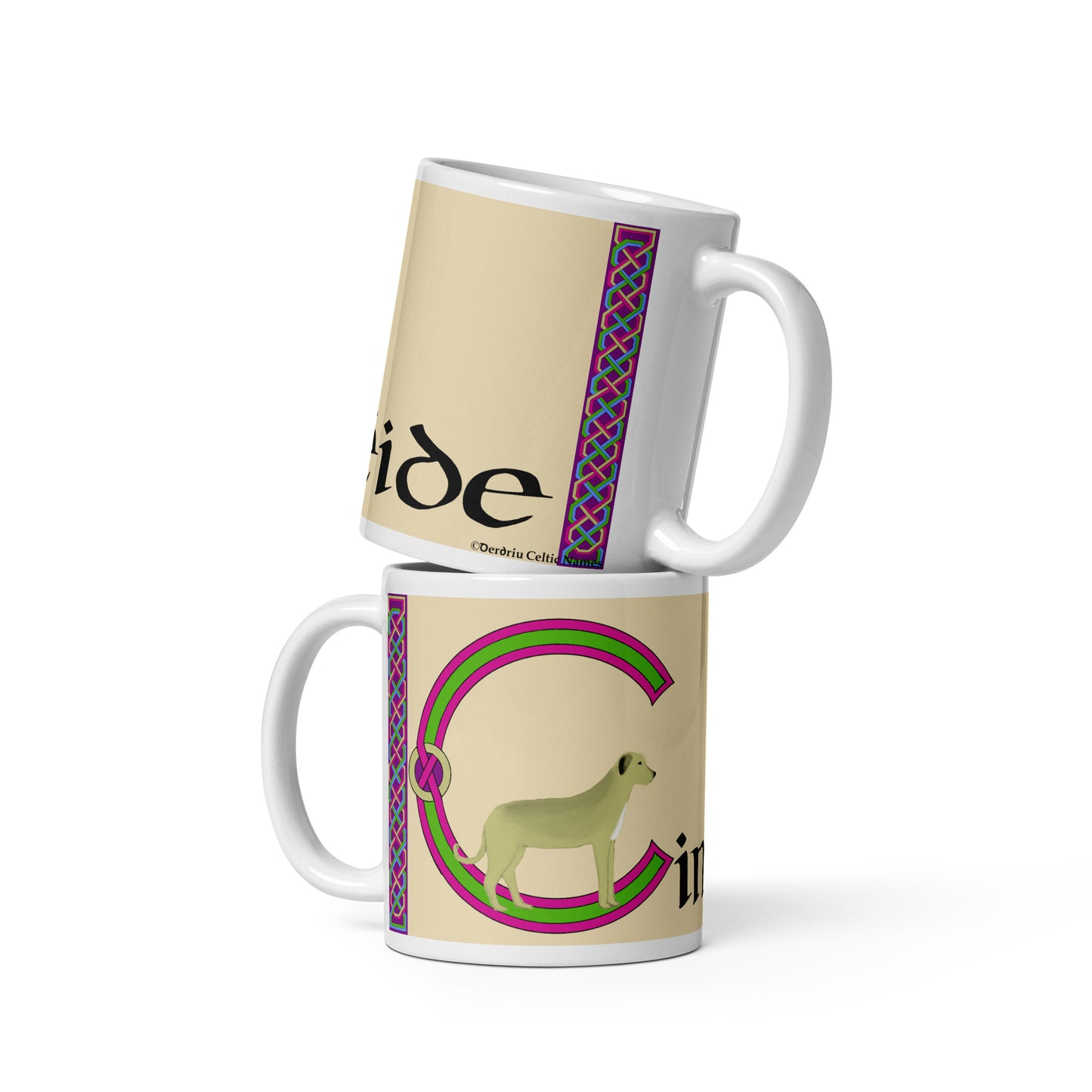 Cinnéide (Kennedy) - Personalized white glossy mug with Irish name Cinnéide (Free Shipping)