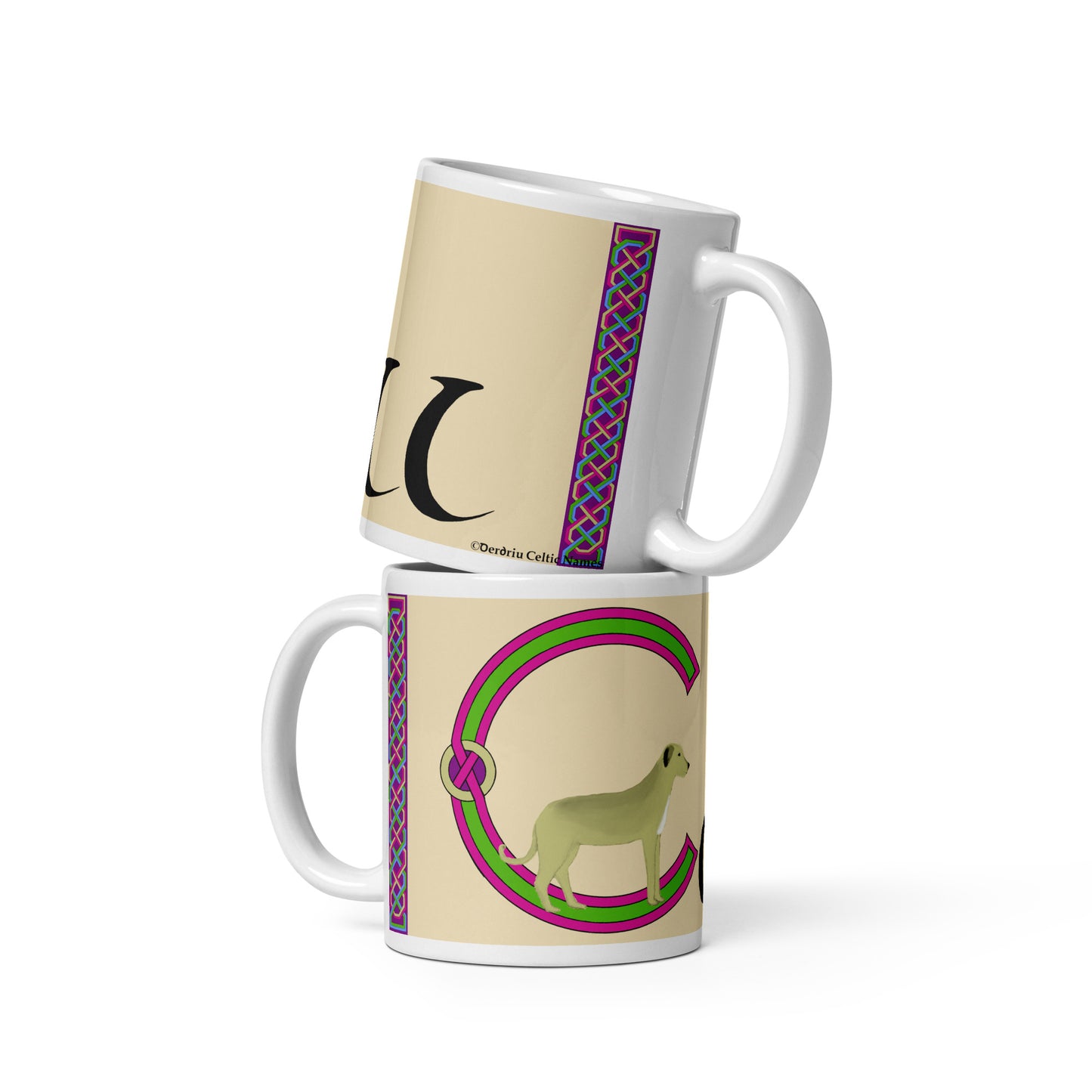 Coll (Hazel) - Personalized white glossy mug with Irish name Coll (Free Shipping)