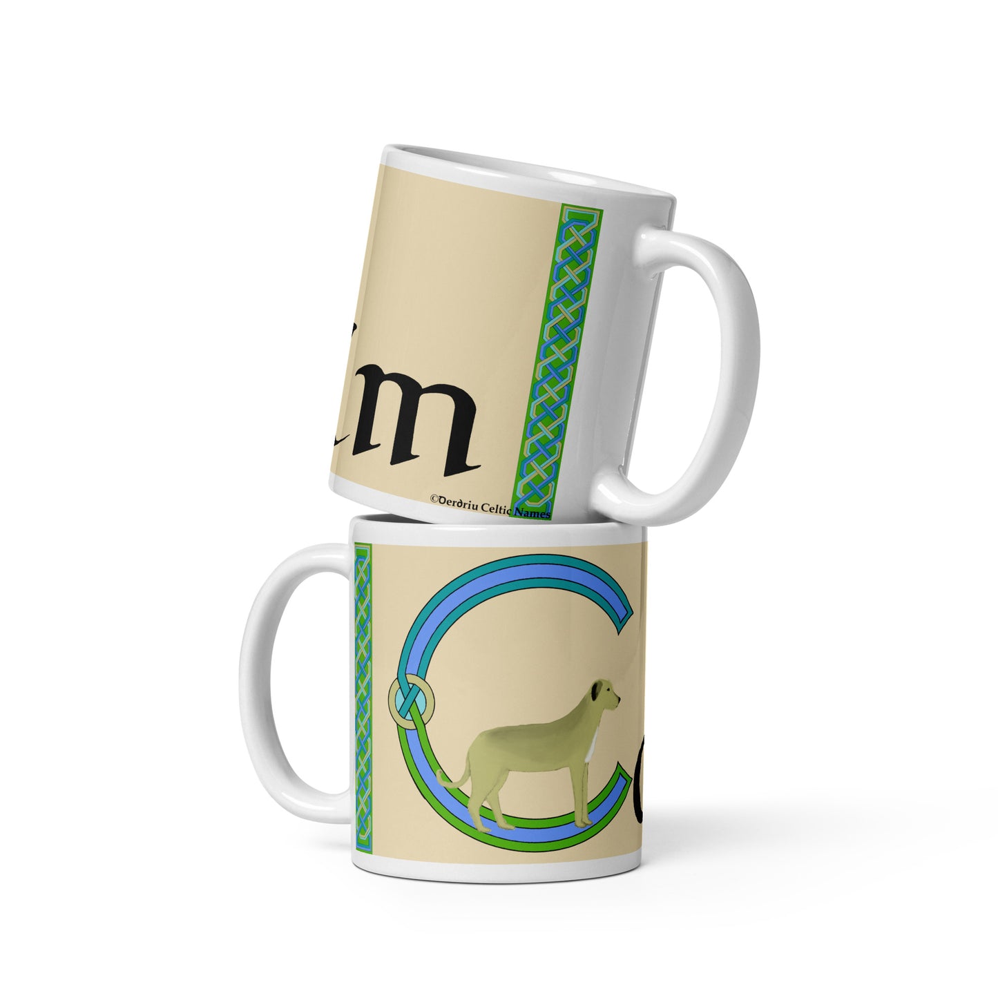 Colm (Jonah) - Personalized  white glossy mug with Irish name Colm (Free Shipping)