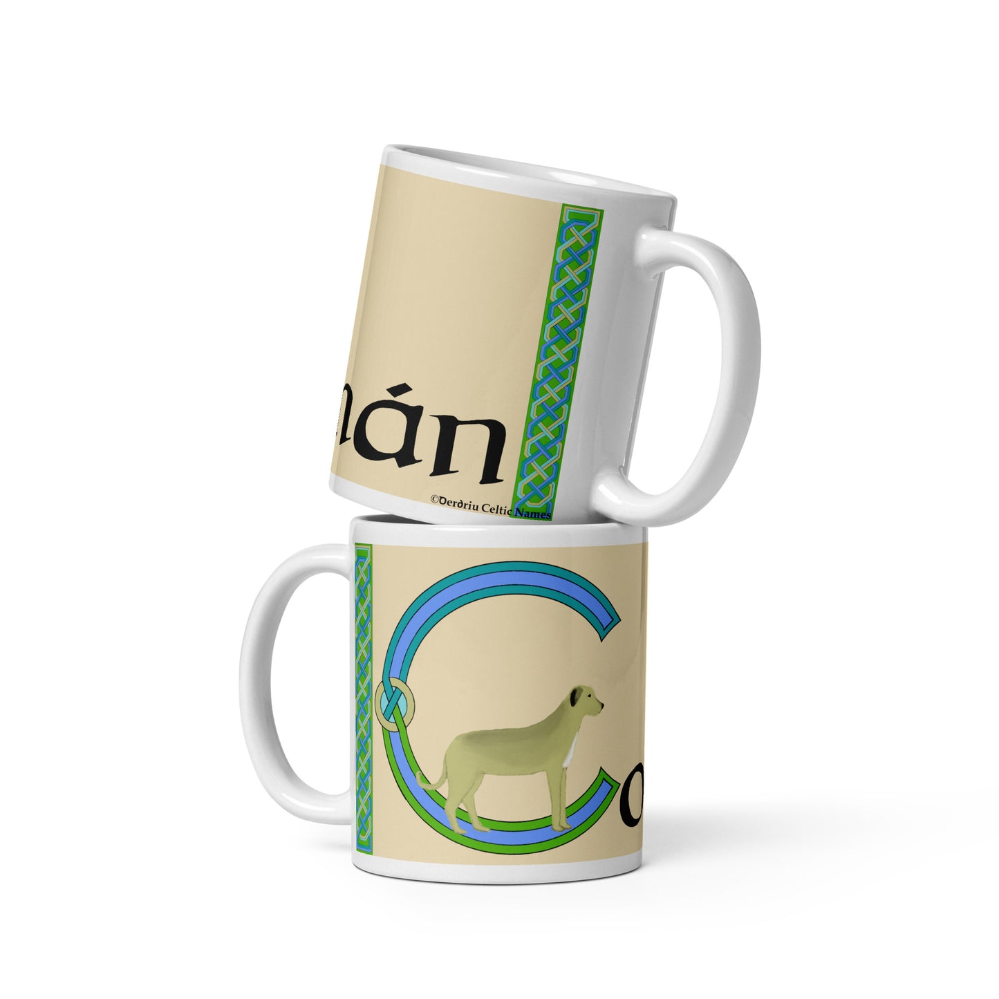 Colmán (Colman) - Personalized white glossy mug with Irish name Colmán (Free Shipping)