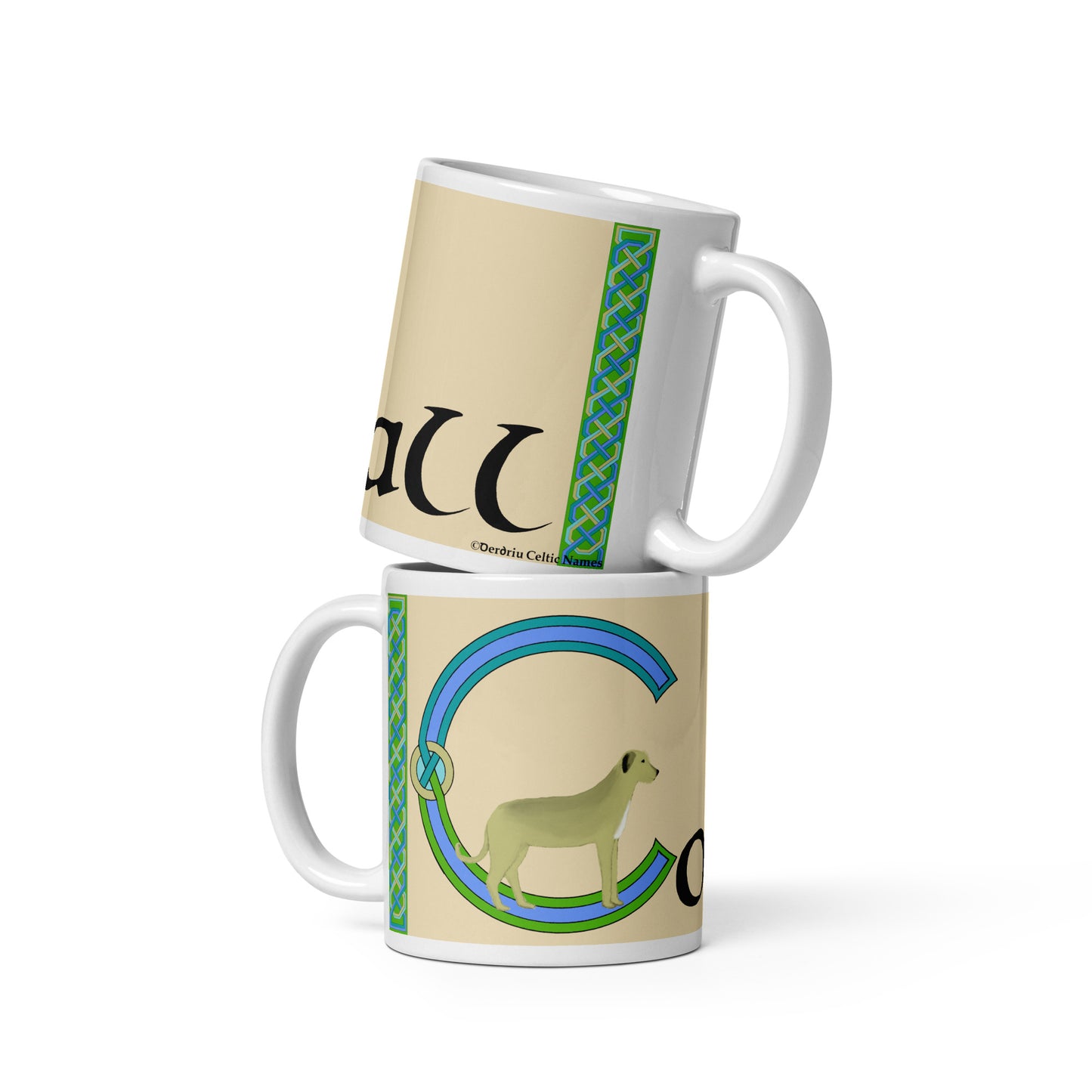 Conall - Personalized white glossy mug with Irish name Conall (Free Shipping)