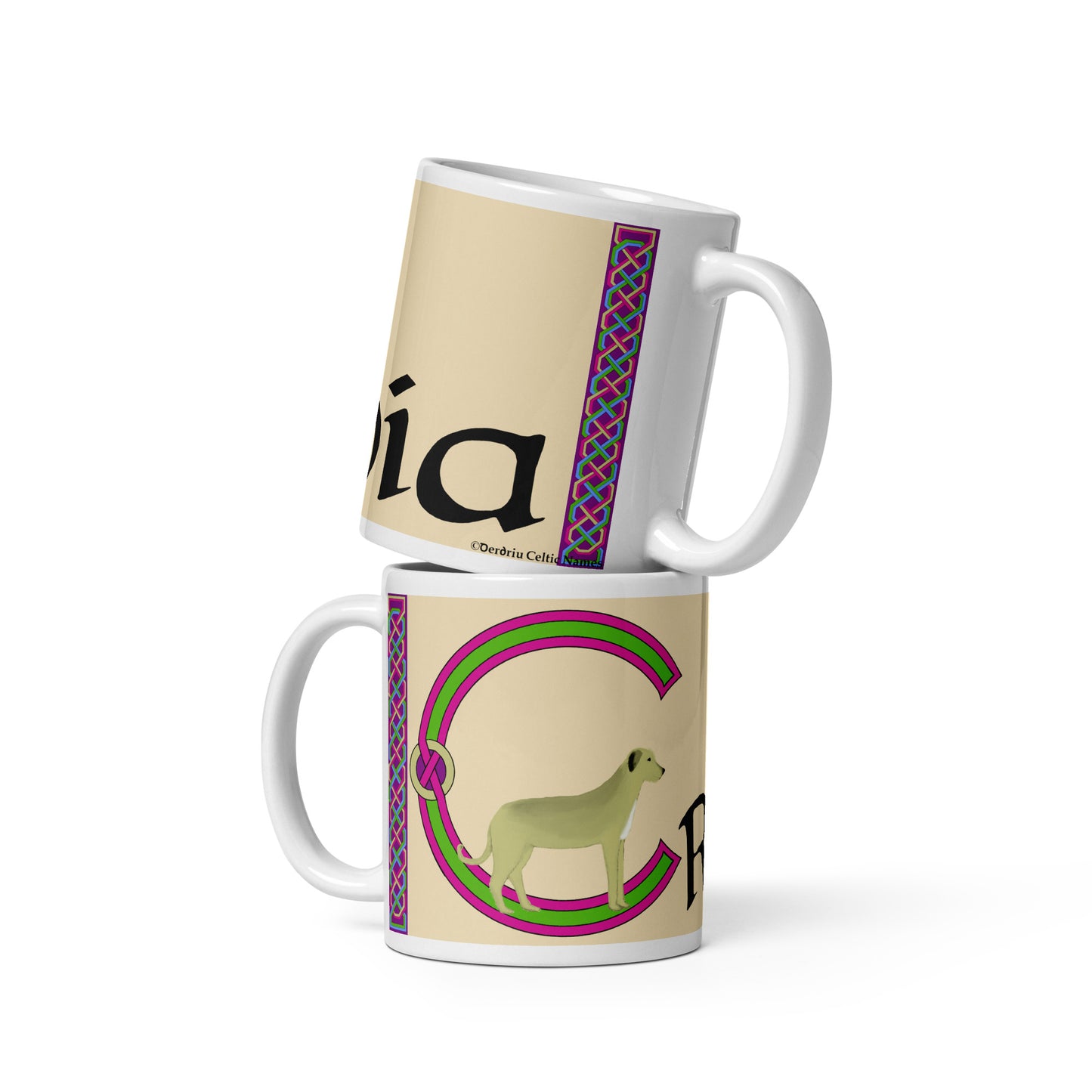 Croía (Cerys) - Personalized white glossy mug with Irish name Croía (Free Shipping)