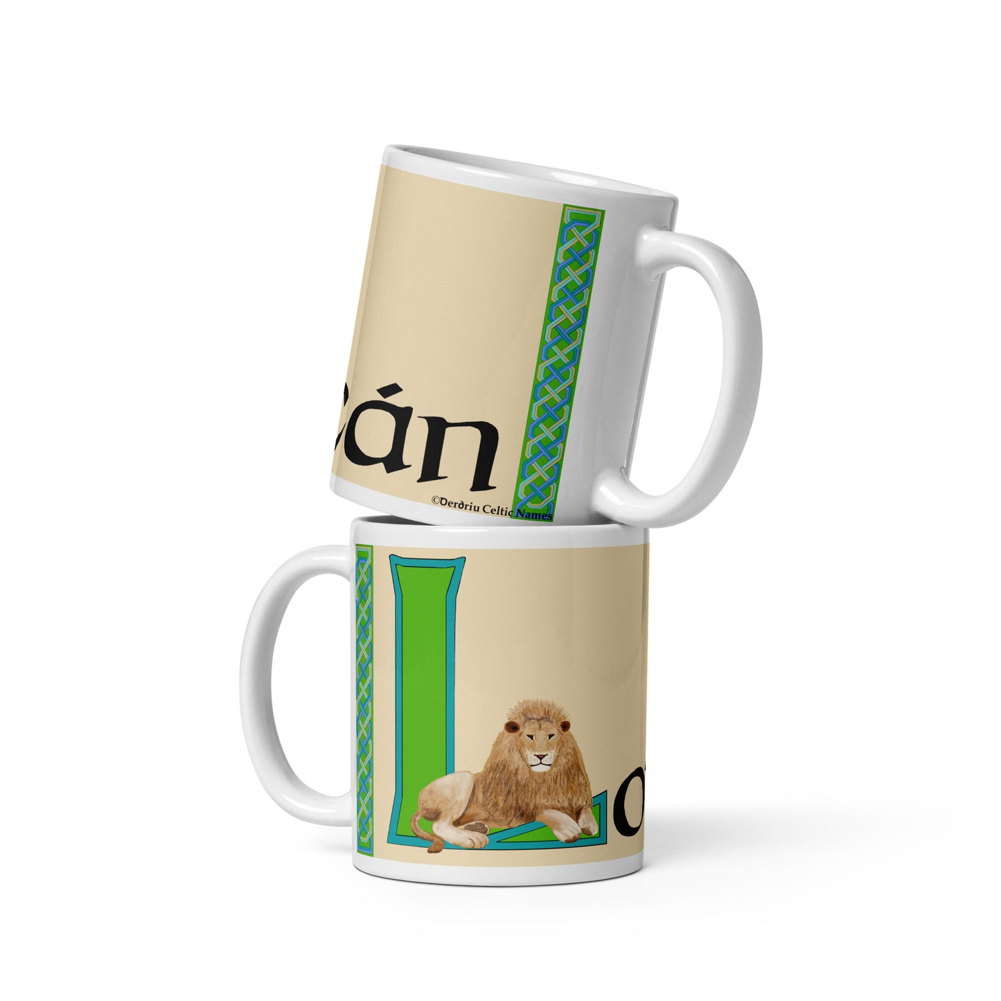 Lorcán (Laurence) - Personalized white glossy mug with Irish name Lorcán (Free Shipping)