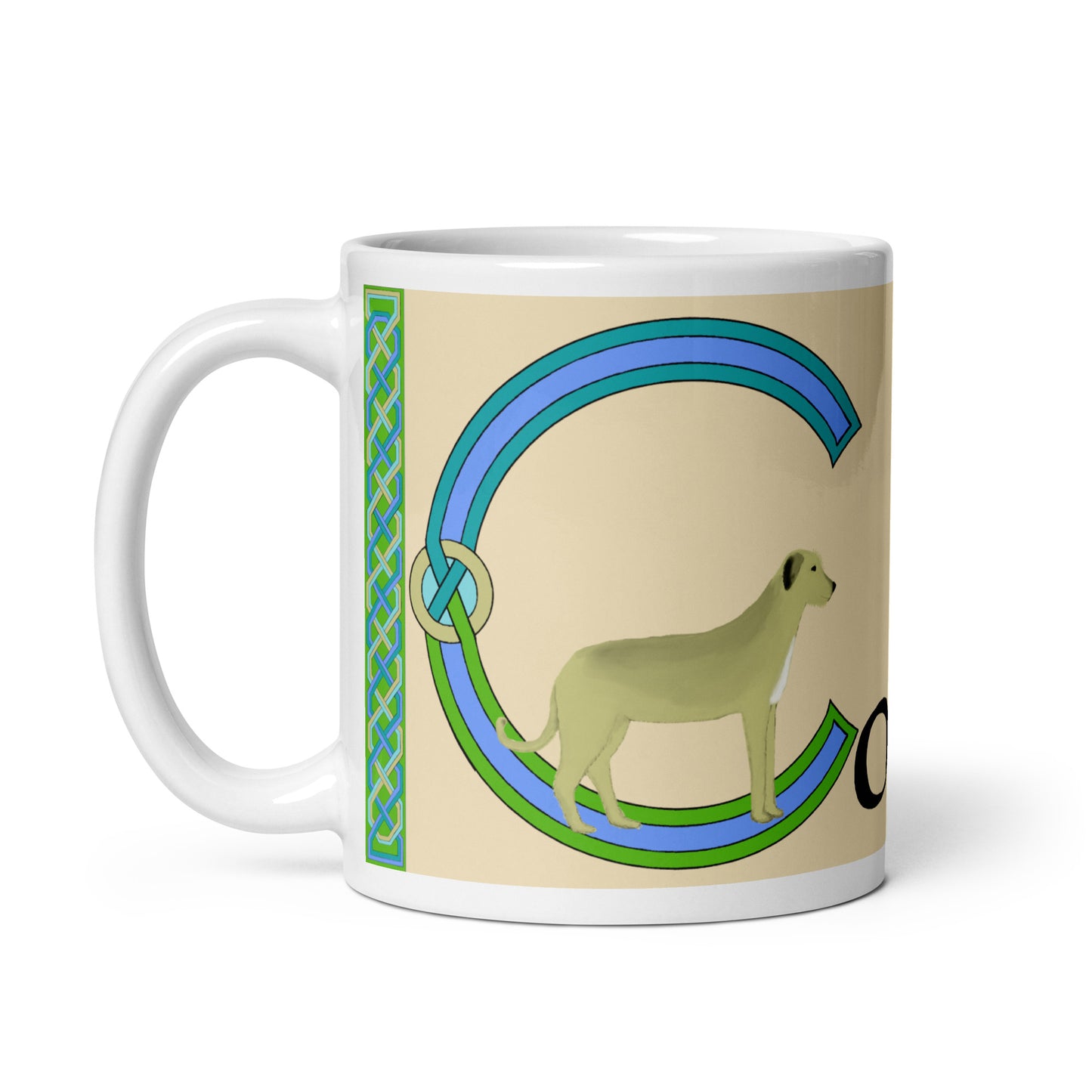 Coileán (Colin) - Personalized white glossy mug with Irish name Coileán (Free Shipping)