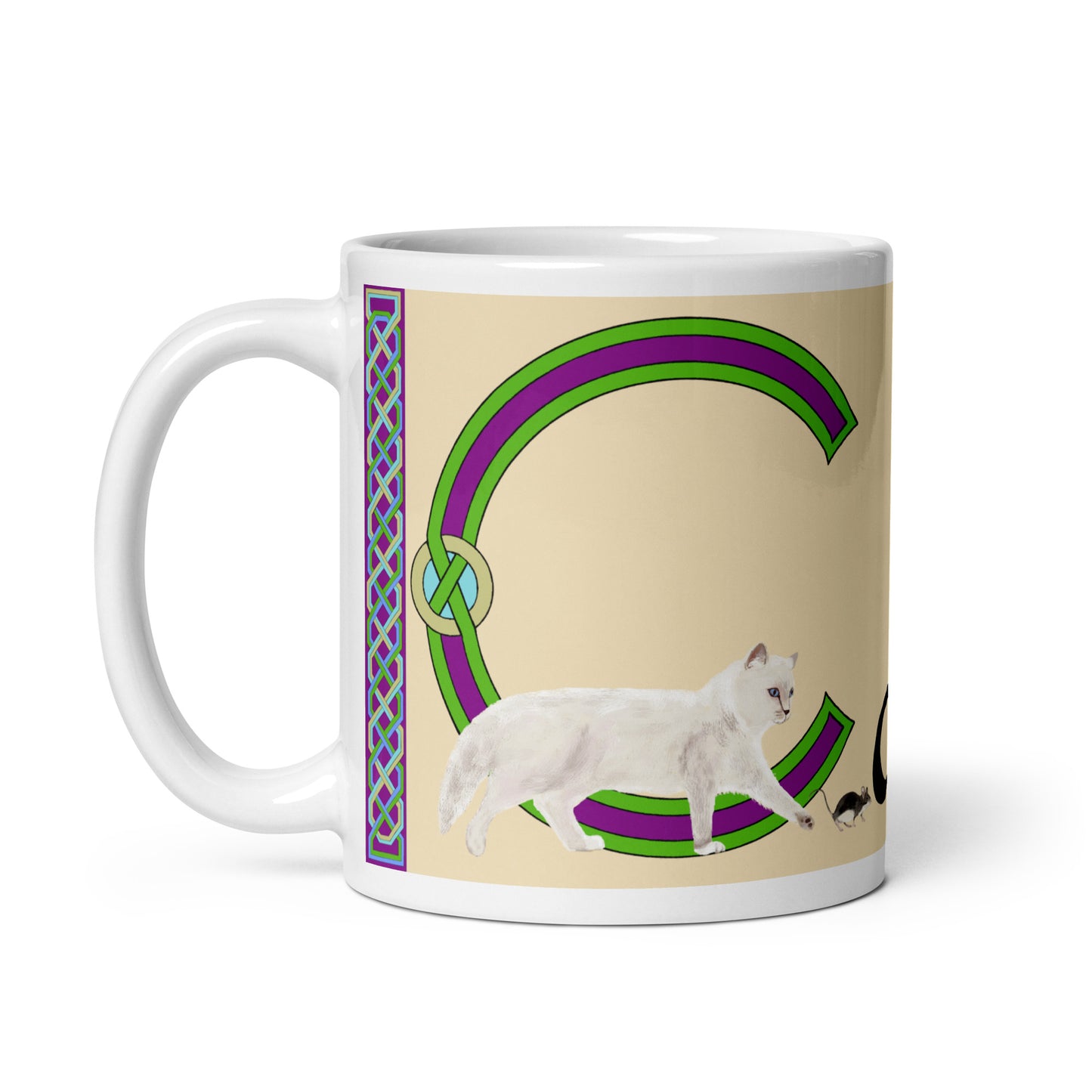 Caitlín (Caitlyn) - Personalized white glossy mug with Irish name Caitlín (Free Shipping)