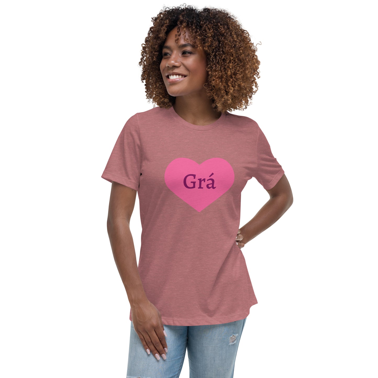 Grá (Love) Irish Language Personalized Women's Relaxed T-Shirt (Free Shipping)