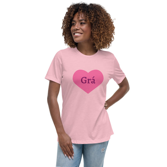 Grá (Love) Irish Language Personalized Women's Relaxed T-Shirt (Free Shipping)