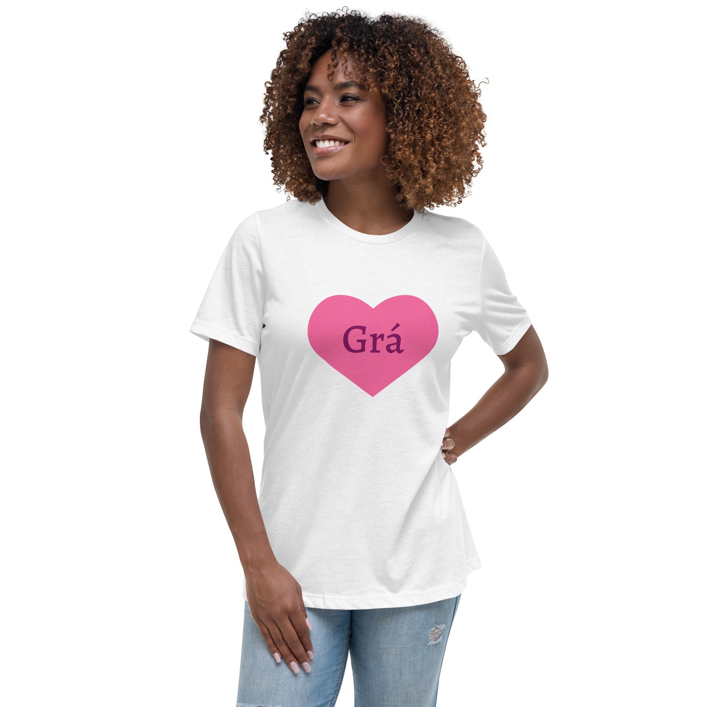 Grá (Love) Irish Language Personalized Women's Relaxed T-Shirt (Free Shipping)